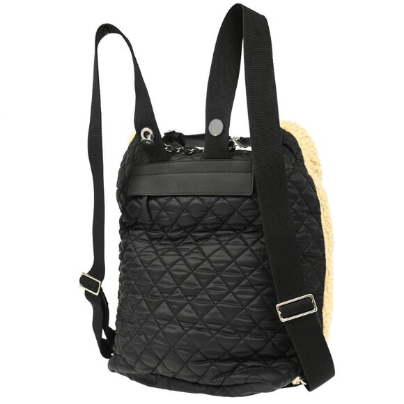 Chanel White Black Wool Nylon 2way Backpack 144488 main image 8